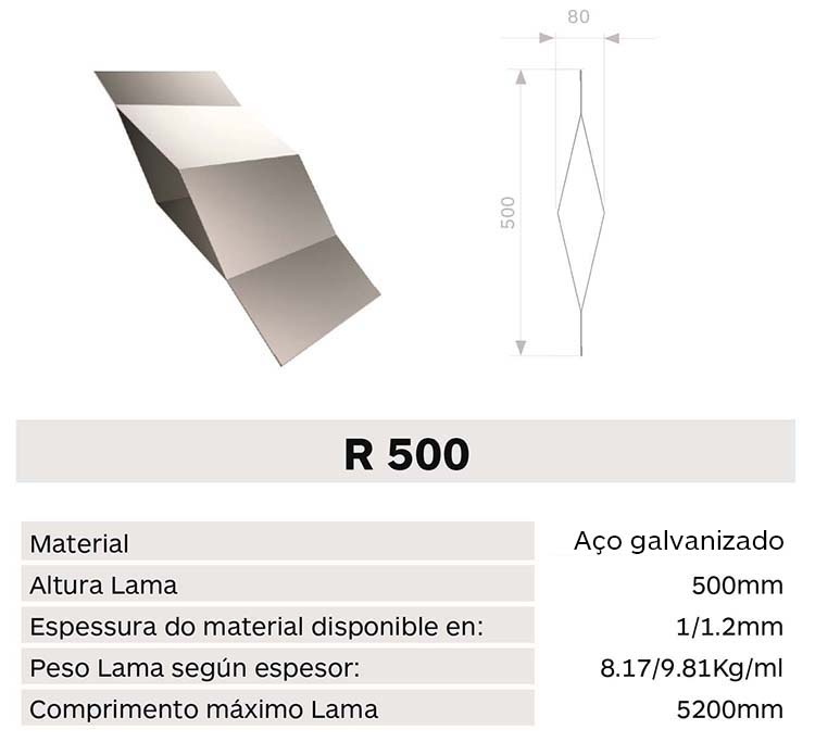 Caracteristica lama R500